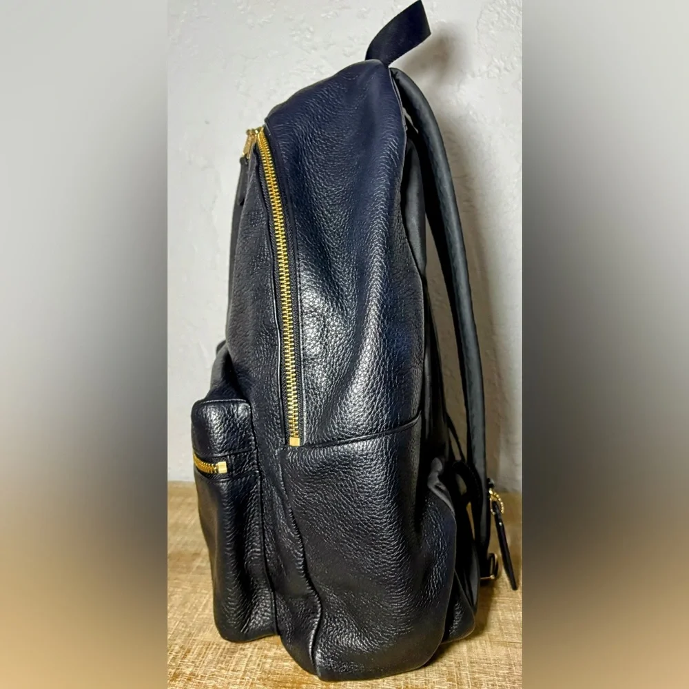 Coach Black Leather Backpack with Gold Accents-NWOT!